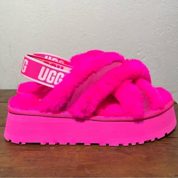 UGG Disco Cross Slide Slippers in Taffy Pink 7 - Picture 5 of 11